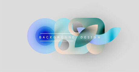 Poster - Abstract fluid shapes overlap, creating soft color gradients. Text reads background design centered within composition. Minimalist aesthetic.