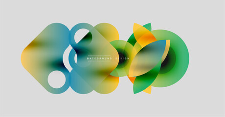 Poster - Abstract fluid shapes overlap, creating vibrant color gradients. Modern design elements suggest motion, energy, fluidity.