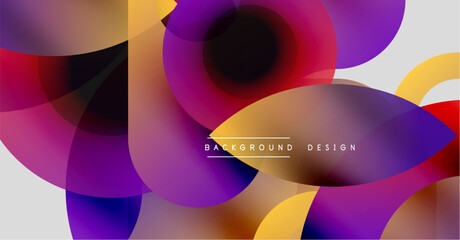 Poster - Abstract colorful overlapping circles create dynamic visual effect. Modern design, gradients, smooth transitions present.