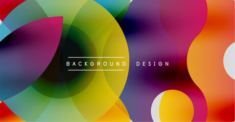 Poster - Abstract colorful circles overlap creating vibrant background design. Modern gradients, smooth transitions, dynamic composition.
