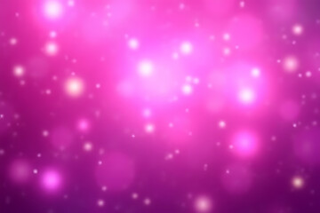 Poster - Abstract blurred background with pink and purple hues featuring bokeh effect and glowing white light particles creating a dreamy atmosphere
