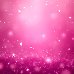 Poster - Pink gradient background with white stars and bokeh effect creating a dreamy and festive atmosphere for celebrations or greetings