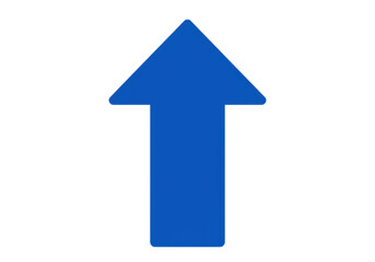 Poster - A bold blue arrow pointing upwards, isolated on a plain transparent background