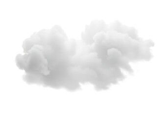 Poster - A single fluffy white cloud isolated on a plain transparent background