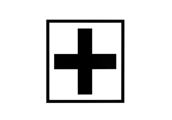 Poster - A simple black plus sign symbol isolated on a transparent background