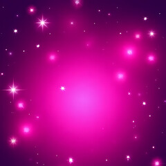 Poster - Bright pink and purple gradient background with sparkling white starbursts and glowing light effects scattered across the image