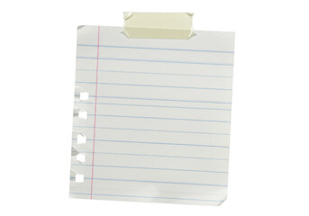Poster - A lined sheet of paper is taped to a surface, ready for notes or messages isolated on transparent background