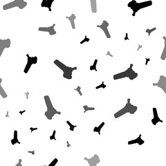 Poster - Seamless vector pattern with angle grinder symbols, creating a creative monochrome background with rotated elements. Illustration on transparent background