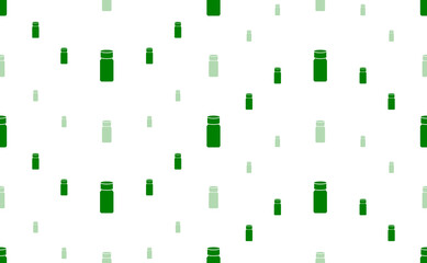 Poster - Seamless pattern of large and small green salt shaker symbols. The elements are arranged in a wavy. Illustration on light green background