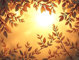 Poster - Golden hour light filtering through foliage creating a serene atmosphere