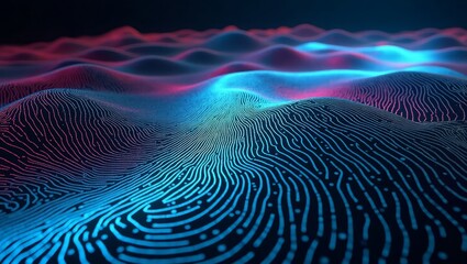 Digital fingerprint landscape abstract technology
