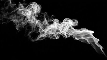 Poster - Ethereal smoke trails dance and swirl in various shapes, creating an enchanting display against a contrasting dark backdrop, evoking a sense of mystery and calm.