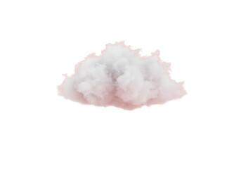 Poster - A soft, fluffy cloud of white material with a hint of pink floats gently on a transparent background