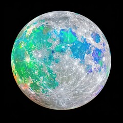 Wall Mural - colorful moon surface space art