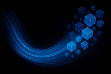 Wall Mural - abstract technology blue arrow data speed connect direction on black background