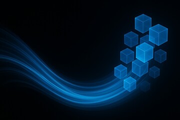 Wall Mural - abstract technology blue arrow data speed connect direction on black background