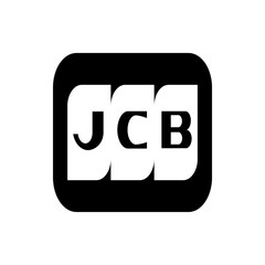 Poster - Illustration of the jcb logo with a black background and white text in a rounded rectangular shape