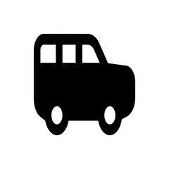 Poster - Illustration of a black suv with rounded edges and three rectangular windows on a white background view