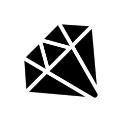 Poster - A geometric black diamond shape is divided by white lines creating a modern and abstract design element