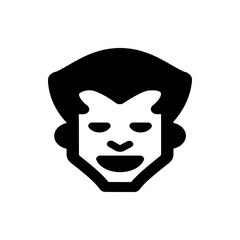 Poster - Illustration of a stylized face with a distinctive hairstyle and facial features in black and white style
