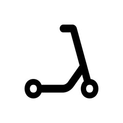 Poster - Illustration of a simple black scooter with two wheels and a handlebar on a white background design style
