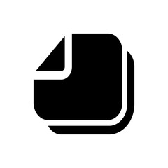 Poster - Black document icon with a folded corner representing a new page or copy function in a digital interface