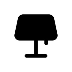 Poster - Illustration of a black table lamp with a rectangular shade and a pull chain on a white background