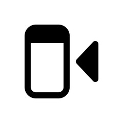Poster - Black and white illustration of a video camera icon with an arrow pointing to the left side view