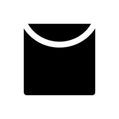 Poster - Illustration of a black container with rounded bottom corners and a white curved line at the top edge