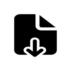 Poster - Illustration of a black document icon with a white download arrow indicating file retrieval and storage use