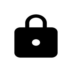 Poster - Illustration of a black padlock with a white circle in the center on a white background security concept