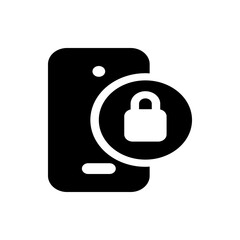 Poster - Illustration of a black smartphone with a white padlock icon indicating a secure or locked device status