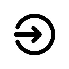 Poster - Black arrow pointing right inside a circle open on the right side indicating login or sign in action