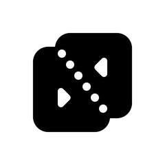 Poster - Abstract black shape with rounded corners containing white circles and triangle pointers inside it design