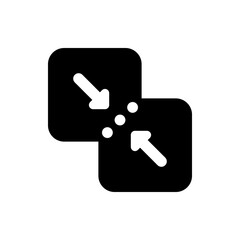 Poster - Black squares with rounded corners containing white arrows pointing inward with three white dots centered