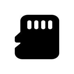 Poster - Illustration of a black secure digital card with four small white circles at the top of the card design