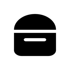 Poster - Illustration of a simple black container with a rounded top and a horizontal slot in the center area