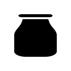 Poster - Illustration of a black milk bottle with a rounded cap and a simple, minimalist design on a white background