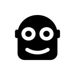 Poster - Illustration of a black cartoon character with large white eyes and a simple curved line for a mouth face 100