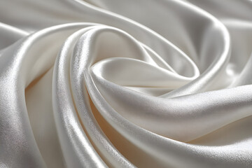 Poster - Elegant white silk fabric ideal for backgrounds