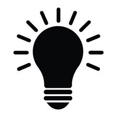 Poster - Light bulb icon idea innovation symbol inspiration creativity solution energy electricity concept design vector
