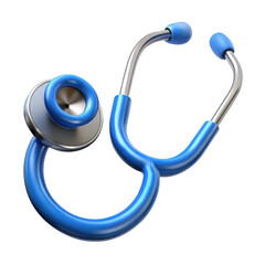 Poster - 3d blue stethoscope isolated on transparent background