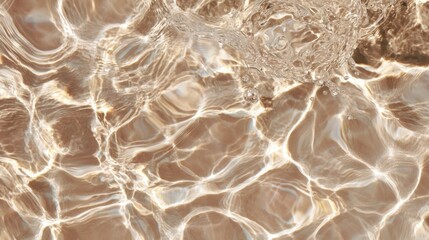 Poster - Clear water in a calming pool displays gentle ripples as sunlight dances across the surface, creating beautiful reflections and patterns. This serene scene captures relaxation.