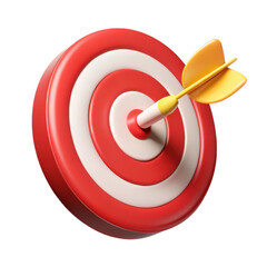 Poster - 3d dartboard with arrow hit isolated on transparent background