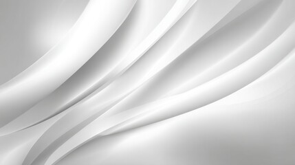 Poster - Curved lines smoothly flow across the white surface, creating a minimalist yet elegant background. The subtle design offers depth and texture ideal for various creative projects.