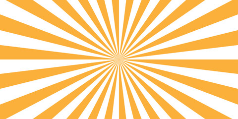 Fototapete - Abstract background with rays retro starburst orange sunlight design. Sunburst background vector illustration pattern beam rays. Spiral radial striped backdrop design.	

