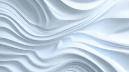 Poster - A smooth white fabric displays gentle waves and folds, creating a tranquil atmosphere. The soft texture invites touch and showcases light beautifully.