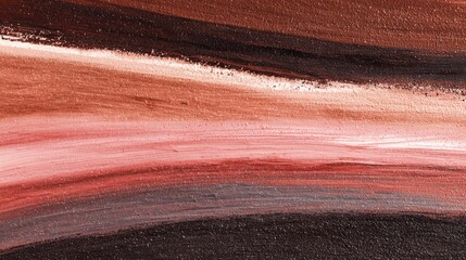 Poster - Vibrant brush strokes form an abstract composition of warm colors, including reds, browns, and pinks, creating a dynamic visual experience in a contemporary art space.