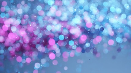 Poster - Colorful circles of pink and blue light create a lively bokeh effect, perfect for adding a joyful ambiance to events and celebrations, enhancing decorations and visuals.