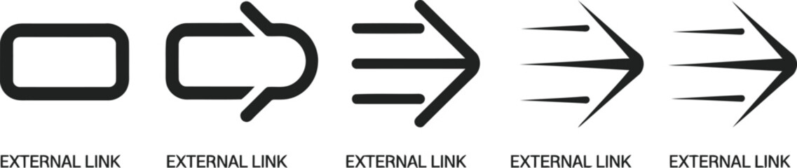 Black Arrows Evolving Connectivity Transparent Background Minimalist Icons